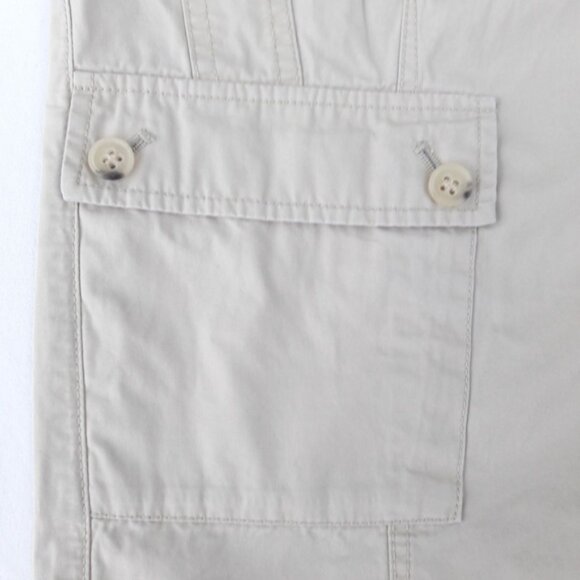 Theory Cargo Pants Fanyon Spirit Capri Khaki Stretch Twill Pockets Neutral 8 - Picture 6 of 7